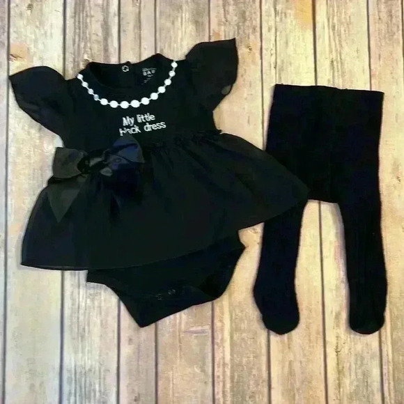 Stephan Baby Other - Stephan Baby 3-6 month “Little Black Dress” with pearl detail and tights.